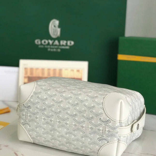 GOYA 26S BOEING 25CM IN CREAM WHITE GOYARDINE CANVAS AND CALFSKIN