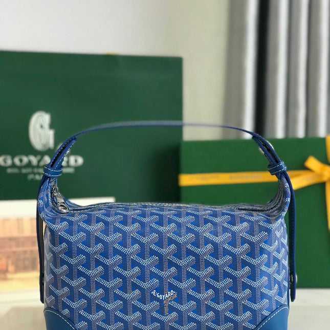 GOYA 26S BOEING 25CM IN DARK BLUE GOYARDINE CANVAS AND CALFSKIN
