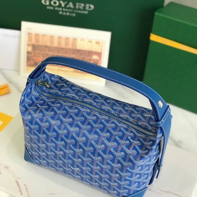 GOYA 26S BOEING 25CM IN DARK BLUE GOYARDINE CANVAS AND CALFSKIN