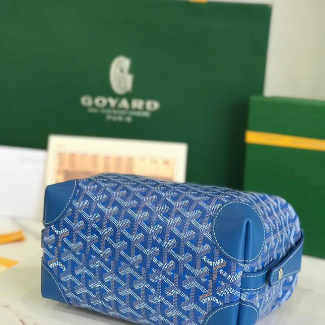 GOYA 26S BOEING 25CM IN DARK BLUE GOYARDINE CANVAS AND CALFSKIN