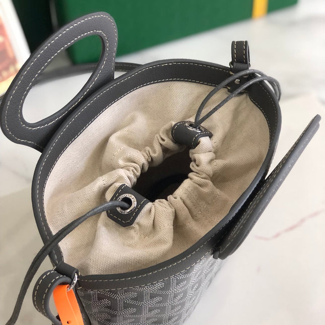 GOYA 26S BELUGA MINI BAG 23CM IN GREY GOYARDINE CANVAS AND CALFSKIN