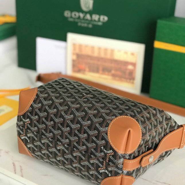 GOYA 26S BOEING 25CM IN BROWN GOYARDINE CANVAS AND CALFSKIN