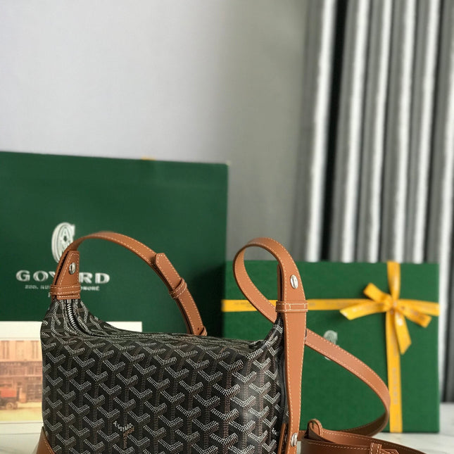 GOYA 26S BOEING 25CM IN BROWN GOYARDINE CANVAS AND CALFSKIN