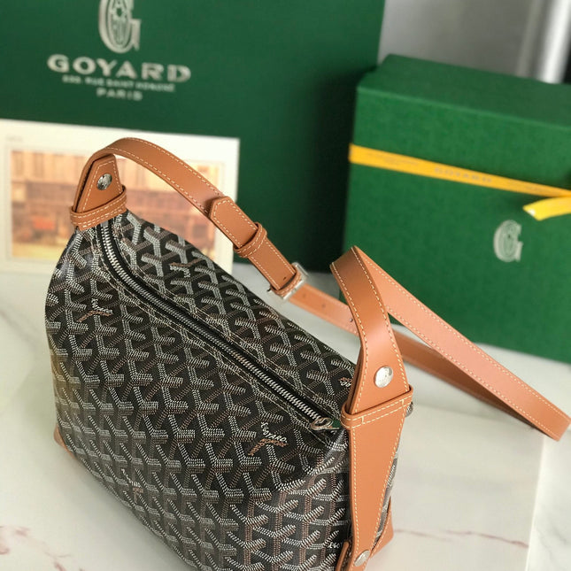 GOYA 26S BOEING 25CM IN BROWN GOYARDINE CANVAS AND CALFSKIN