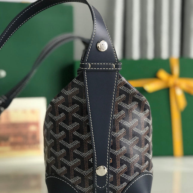 GOYA 26S BOEING 25CM IN NAVY BLUE GOYARDINE CANVAS AND CALFSKIN