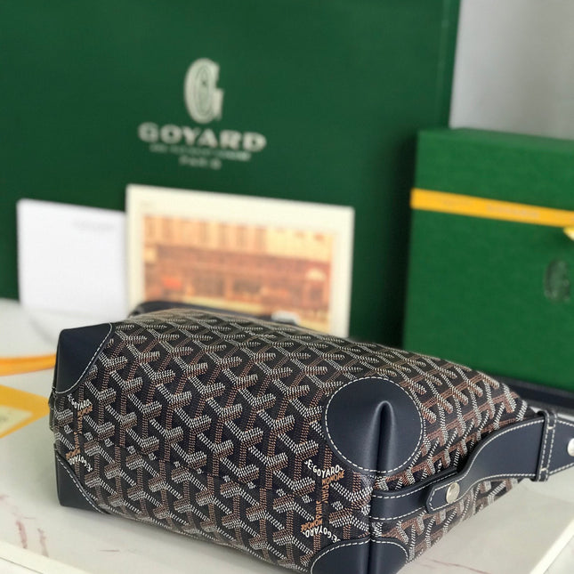 GOYA 26S BOEING 25CM IN NAVY BLUE GOYARDINE CANVAS AND CALFSKIN