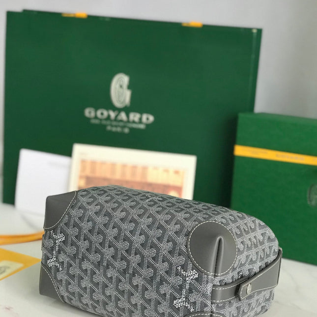 GOYA 26S BOEING 25CM IN GREY GOYARDINE CANVAS AND CALFSKIN