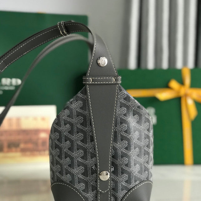 GOYA 26S BOEING 25CM IN GREY GOYARDINE CANVAS AND CALFSKIN