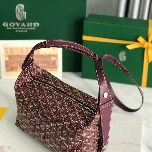 GOYA 26S BOEING 25CM IN BURGUNDY RED GOYARDINE CANVAS AND CALFSKIN