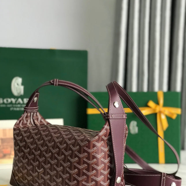 GOYA 26S BOEING 25CM IN BURGUNDY RED GOYARDINE CANVAS AND CALFSKIN
