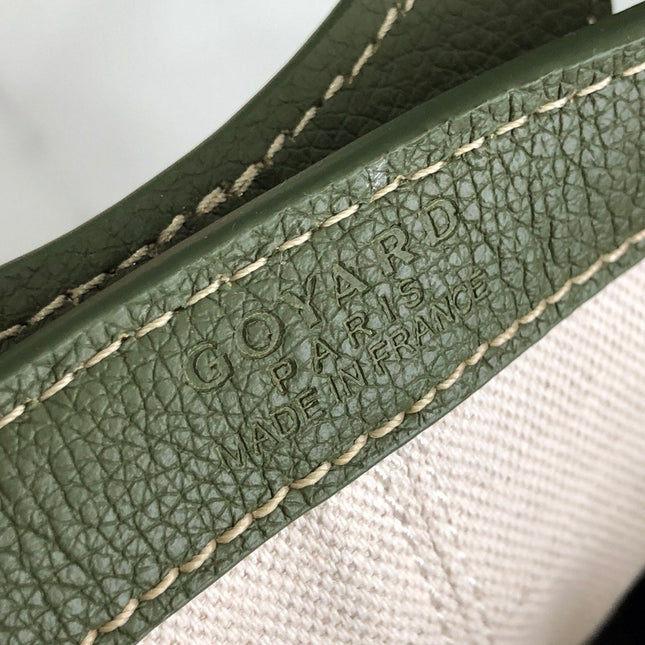 GOYA 26S BELUGA MINI BAG 23CM IN DARK OLIVE GREEN GOYARDINE CANVAS AND CALFSKIN