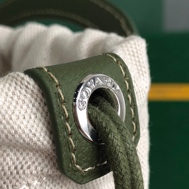 GOYA 26S BELUGA MINI BAG 23CM IN DARK OLIVE GREEN GOYARDINE CANVAS AND CALFSKIN