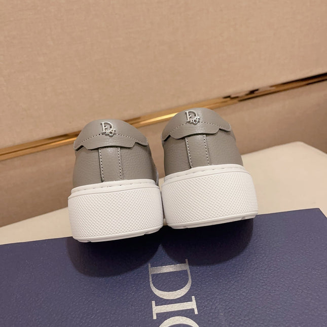 CD B23 SLIP ON GRAY CALFSKIN AND JACQUARD