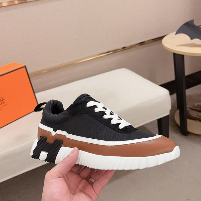 HM BOUNCING SNEAKER BLACK AND BROWN CALFSKIN