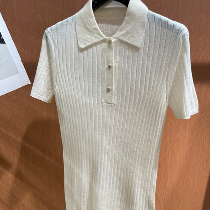HERMES 26S SHORT-SLEEVE KNIT POLO TOP 706