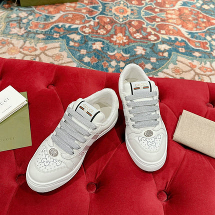 GUCCI 26S SCREENER SNEAKER IN WHITE CALFSKIN