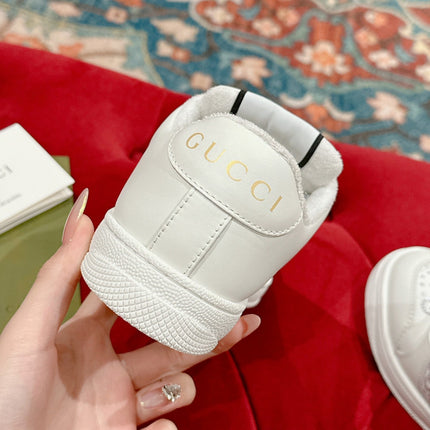 GUCCI 26S SCREENER SNEAKER IN WHITE CALFSKIN