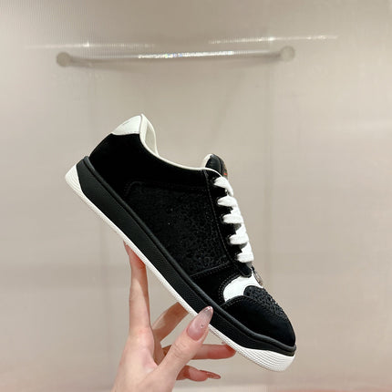 GUCCI 26S SCREENER SNEAKER IN BLACK SUEDE