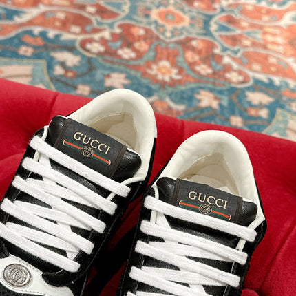 GUCCI 26S SCREENER SNEAKER IN BLACK SUEDE