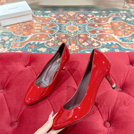 CHLOE 26S HIGH HEELS IN RED PATENT CALFSKIN
