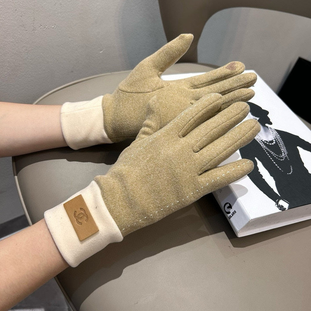 GLOVES IN TORTILLA BROWN WOOL 462255