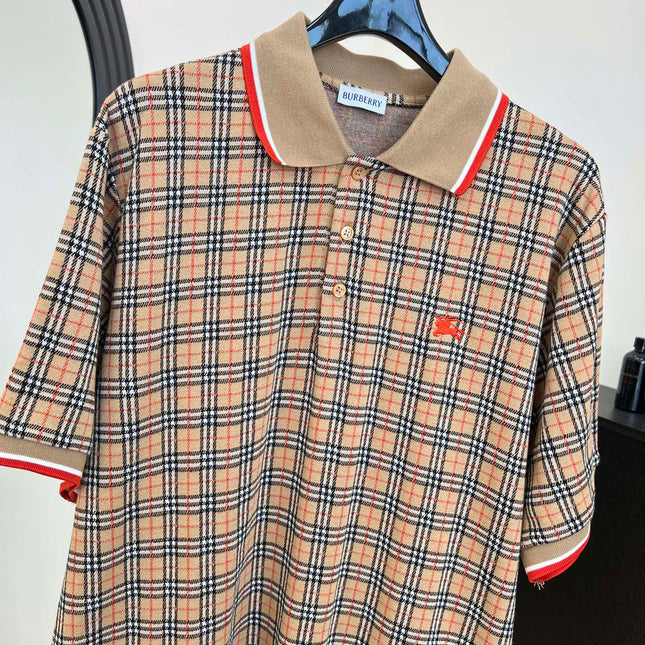 BURBERRY 26S SHORT-SLEEVE KNIT POLO SHIRT 425