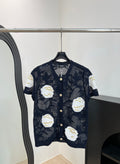 CHANEL 26S BUTTON-UP SHORT-SLEEVE KNIT TOP STYLE 1158