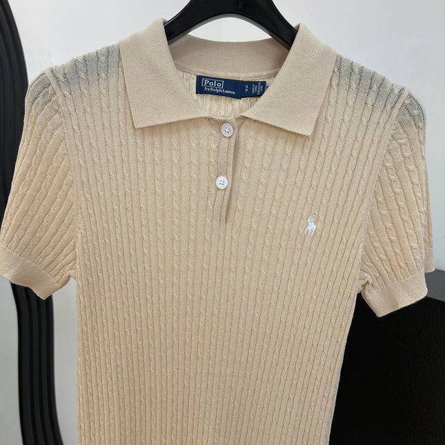 RALPH LAUREN 26S SHORT SLEEVE KNIT POLO TOP 495