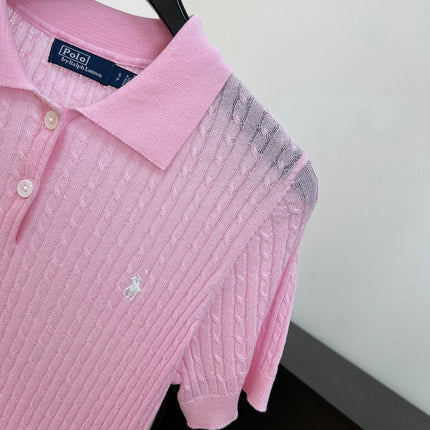 RALPH LAUREN 26S SHORT SLEEVE KNIT POLO TOP 494