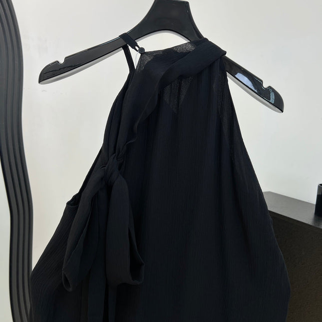 VALENTINO 26S SLEEVELESS TIE-NECK BLOUSE 459
