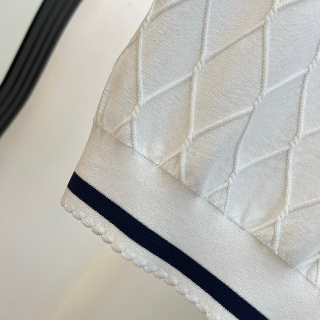 CHANEL 26S SLEEVELESS KNIT POLO TOP 1430