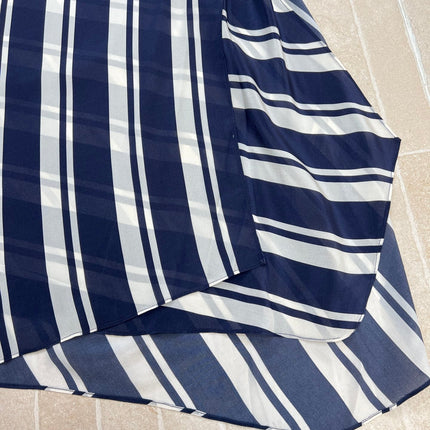 RALPH LAUREN 26S STRIPED SILK MIDI SKIRT 353
