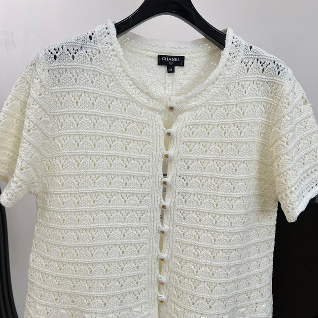 CHANEL 26S SHORT-SLEEVE KNIT CARDIGAN 1415