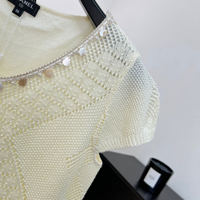 CHANEL 26S SHORT-SLEEVE KNIT TOP 1484