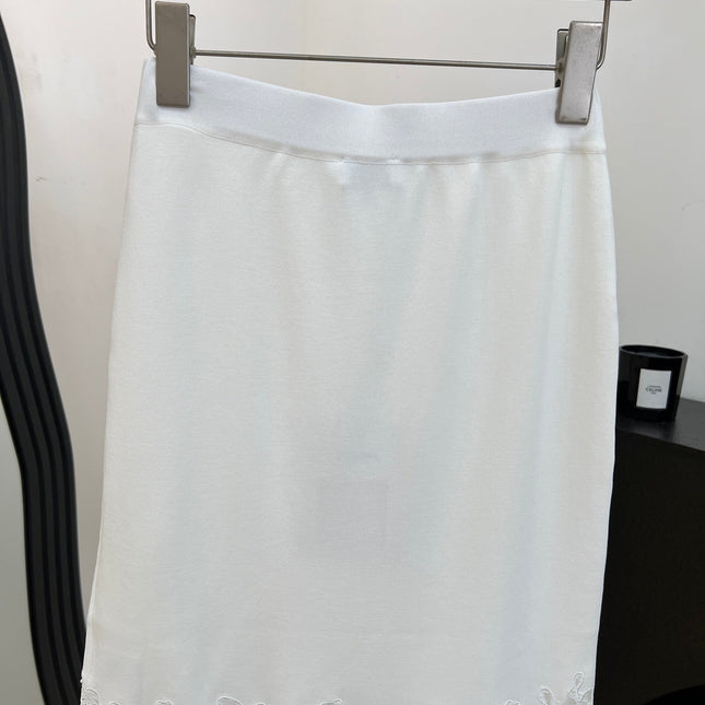 CHANEL 26S LACE HEM MIDI SKIRT 1314