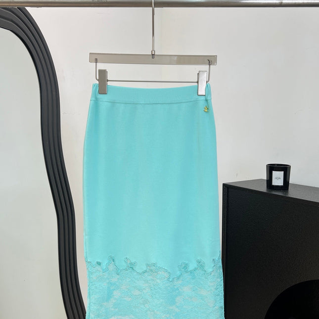 CHANEL 26S LACE HEM MIDI SKIRT 1313