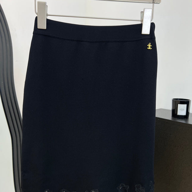 CHANEL 26S LACE HEM MIDI SKIRT 1312