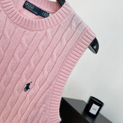 RALPH LAUREN 26S CREW-NECK CABLE-KNIT VEST 741