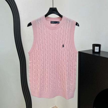 RALPH LAUREN 26S CREW-NECK CABLE-KNIT VEST 741