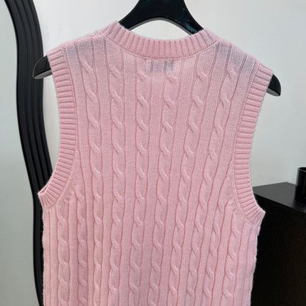 RALPH LAUREN 26S CREW-NECK CABLE-KNIT VEST 741