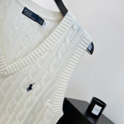RALPH LAUREN 26S V-NECK CABLE-KNIT VEST 738