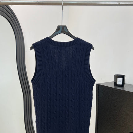 RALPH LAUREN 26S V-NECK CABLE-KNIT VEST 734