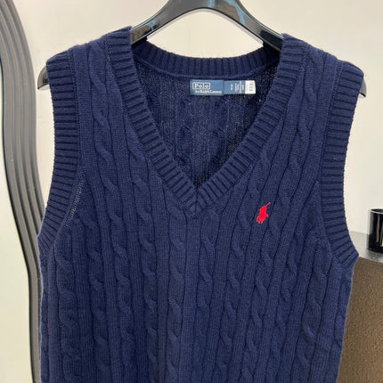 RALPH LAUREN 26S V-NECK CABLE-KNIT VEST 734