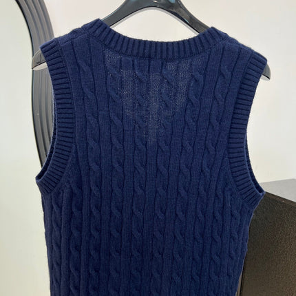 RALPH LAUREN 26S V-NECK CABLE-KNIT VEST 734
