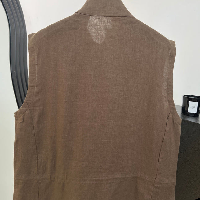 LORO PIANA 26S SLEEVELESS STAND-COLLAR VEST 898
