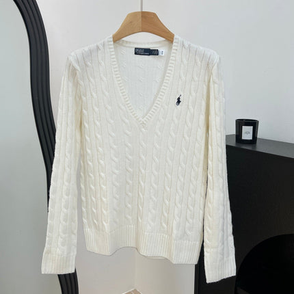 RALPH LAUREN 26S V-NECK CABLE-KNIT SWEATER 564
