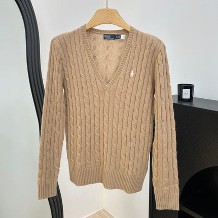 RALPH LAUREN 26S V-NECK CABLE-KNIT SWEATER 563