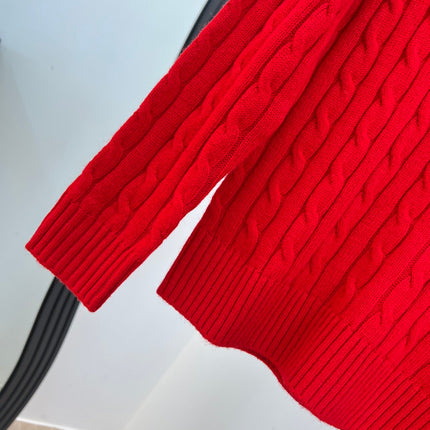 RALPH LAUREN 26S V-NECK CABLE-KNIT SWEATER 562