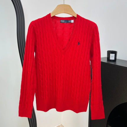 RALPH LAUREN 26S V-NECK CABLE-KNIT SWEATER 562