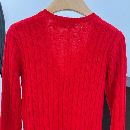 RALPH LAUREN 26S V-NECK CABLE-KNIT SWEATER 562